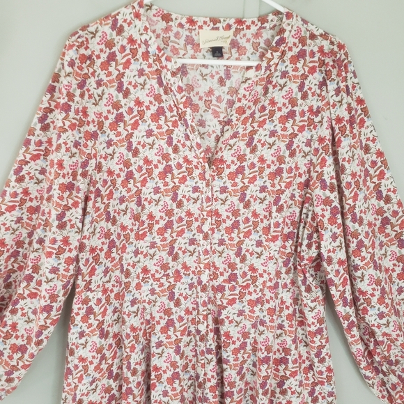 Universal Thread Pink Floral Button Down Balloon Sleeve Dress - Picture 6 of 15